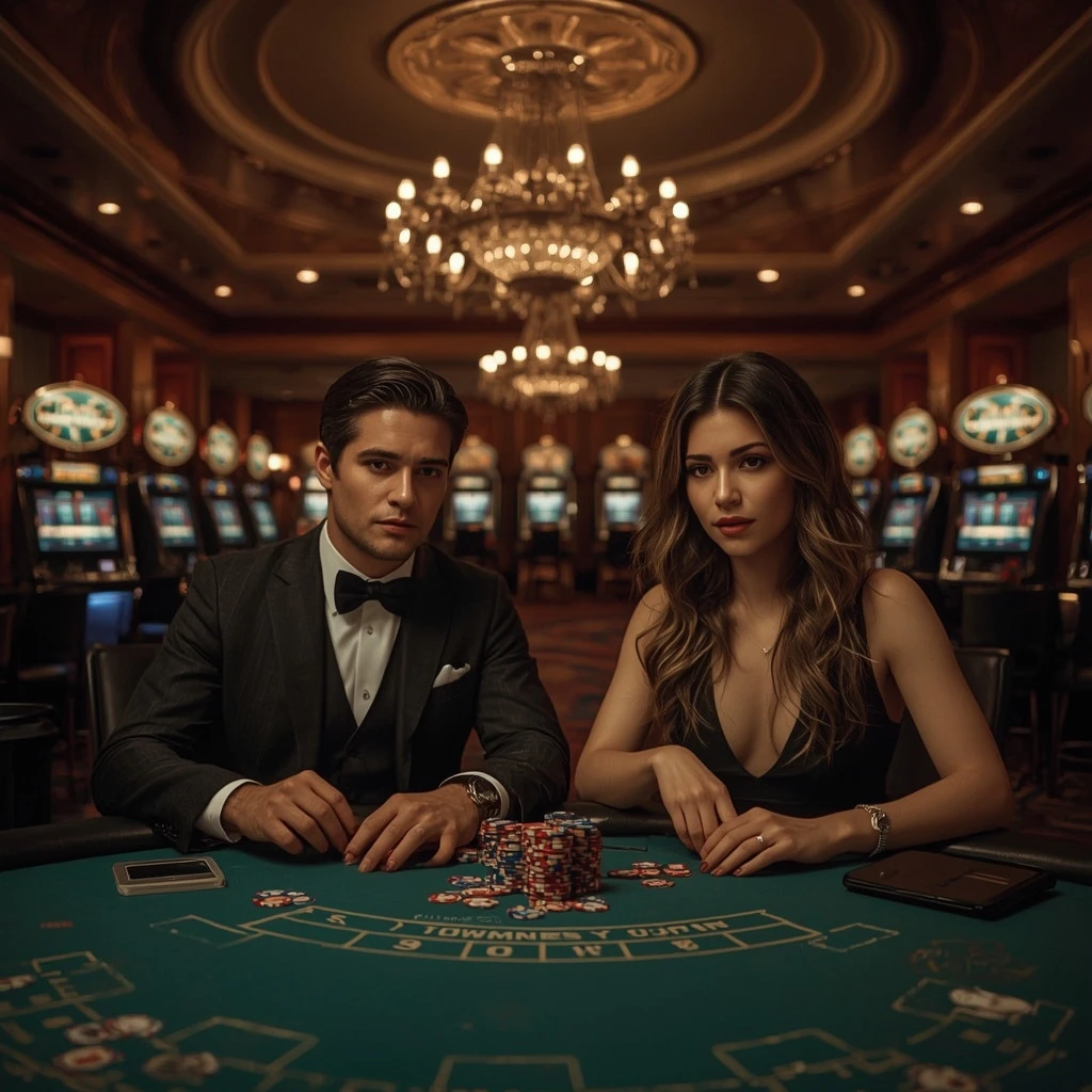 Two poker players at WINK BET CASINO in India